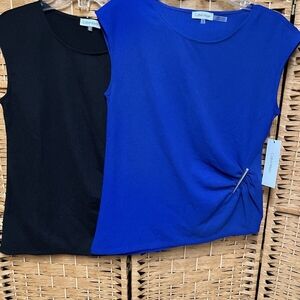 Calvin Klein Women's Black and Blue Tops